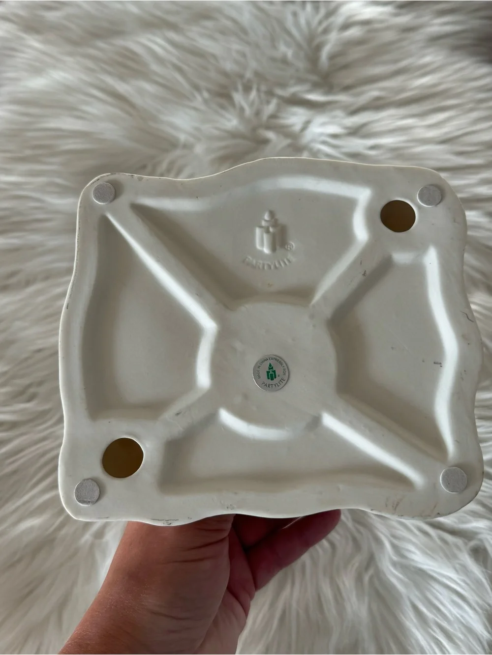 PartyLite White Bisque Sandcastle Candle Holder